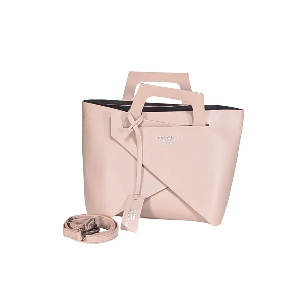 Persaman - Light Pink Leather Satchel Bag